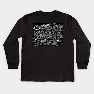 Cleveland Ohio Map Kids Long Sleeve T-Shirt